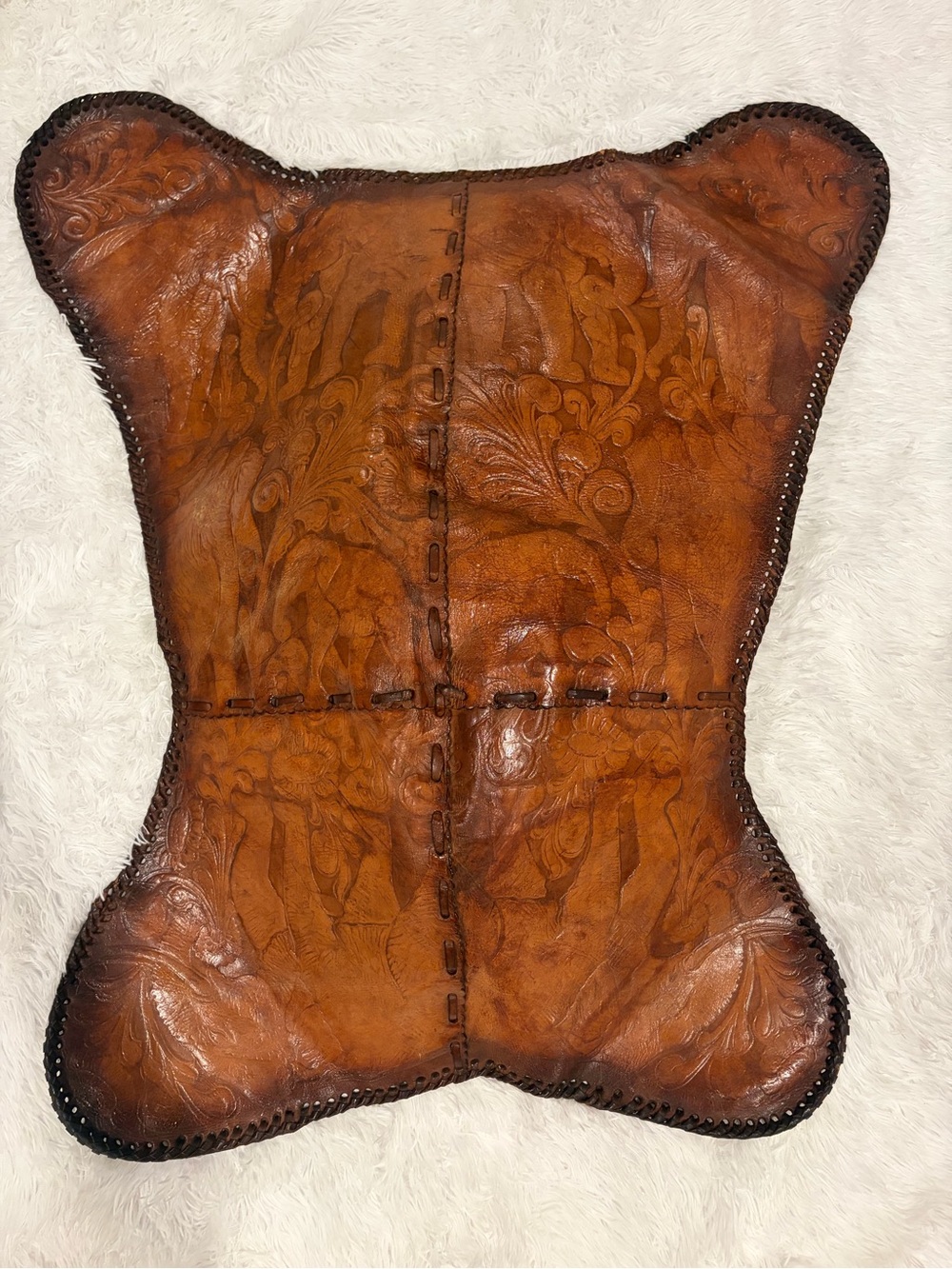 Vintage Hand Tooled Leather Butterfly Chair Replacement Cover Elephant(F318)